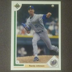 1991 Upper Deck Randy Johnson Seattle Mariners #376 HOF Hall Of Fame Baseball Card Vintage Collectible Pro Professional MLB