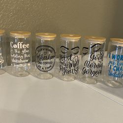 Iced Coffee Cups With Glass Straw