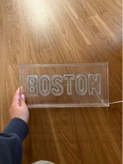 Neon Boston Light Up Sign 6in H x 12in W
