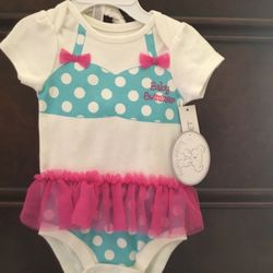 Baby Infant Bathing Suit Tutu And Matching Headband New With Tags 6 Months 