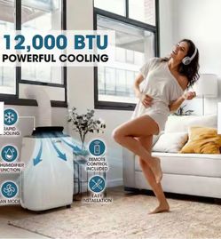 Airo Comfort 12,000 BTU (8,000 BTU DOE) Portable Air Conditioner Cools 550 sq. ft.