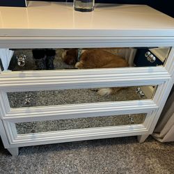 3 Drawer Concerto Mirrored Dresser by ZGallerie Very Good Condition 22”d x 49”w x 35”h Smoke free household