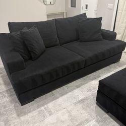 Living Spaces Lodge Sofa & Ottoman 