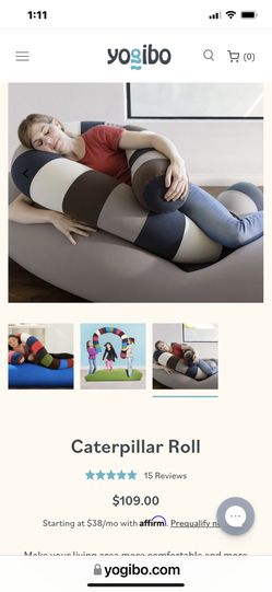 Yogibo Caterpillar Roll Gently Used 