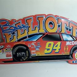 Vintage Bill Elliot #94 Nascar 1998 McDonalds Corp. Tin Sign 27"x12" READ