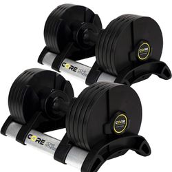 Core Fitness 50lb Adjustable Dumbbell Weight Set BRAND NEW