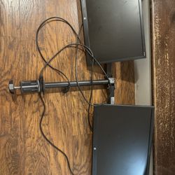 HP Monitors 22” W/ Dual Desk mount 