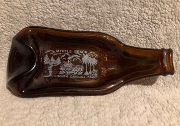 Vintage Brown Bottle Ashtray