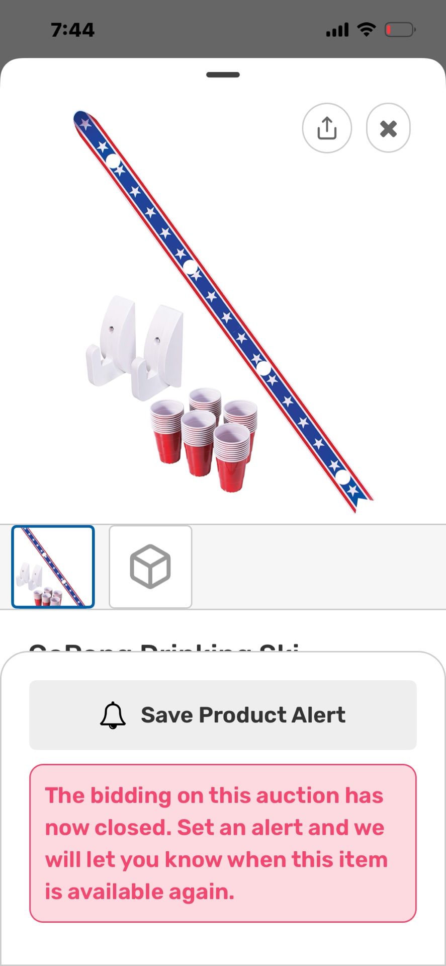 GoPong Slamski - Retro and Vintage Wood Designs - 4 Person Drinking Ski with 50 Plastic Shot Glasses