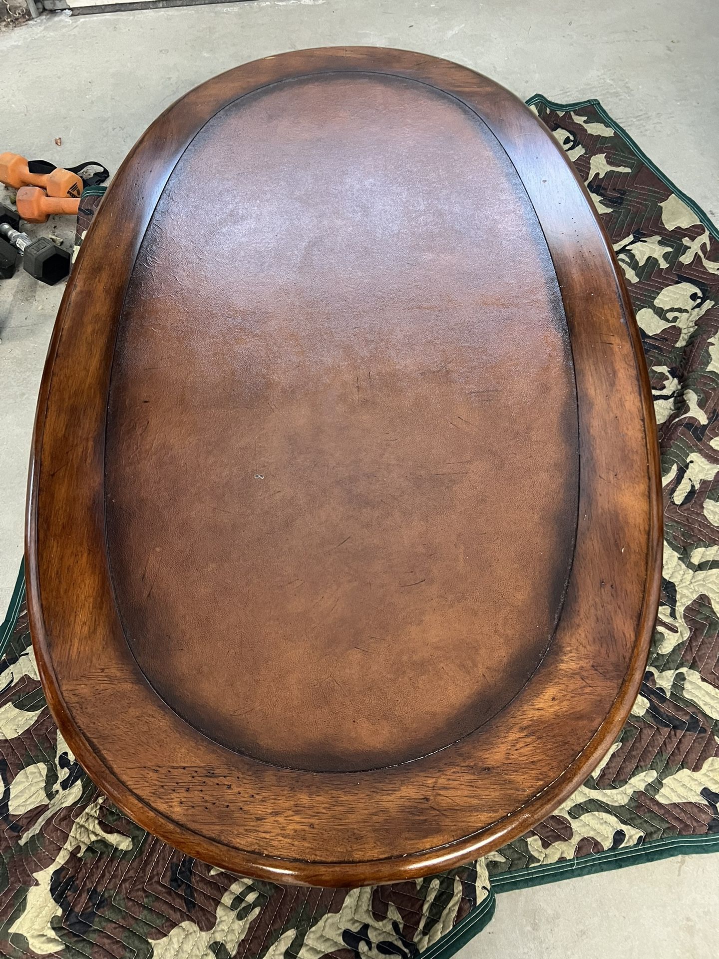 Antique Solid Wood Oval Coffee Table 