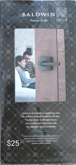 Baldwin Prestige Spyglass Matte Black Bed/Bath Door Handle with Microban Antimicrobial Technology