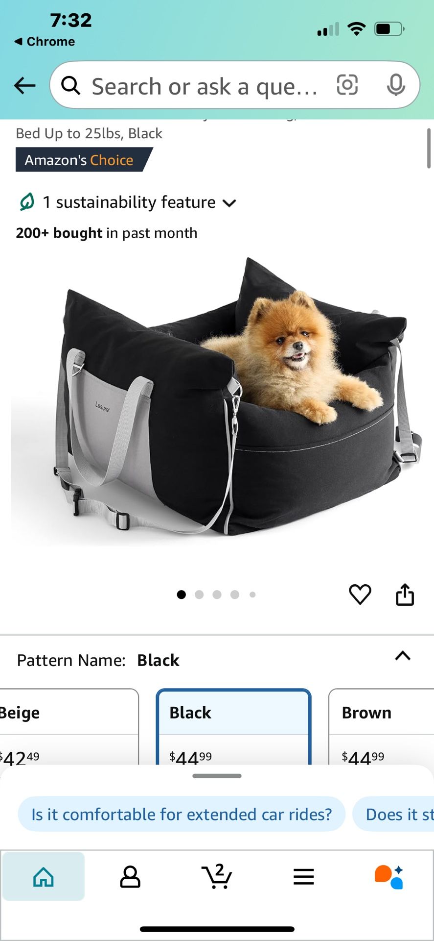 lesure pet bed for car 
