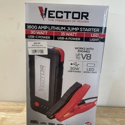 Vector 1600 Peak AMP Automotive Lithium Jump Starter 