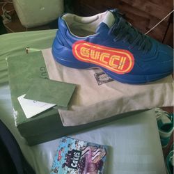 Gucci Rhyton SEGA Leather Sneaker Blue