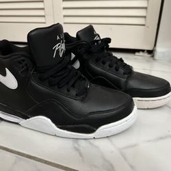 Size 10.5  Nike Flight Legacy Black White Shoes