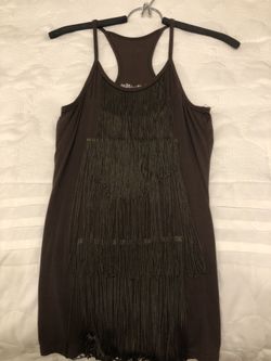 Brown tank top with fringe size small