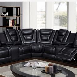 Jordan Black Reclining Sectional ( sectional couch sofa loveseat options