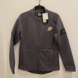 Adidas NHL Anaheim Ducks Women’s Game Mode Bomber Jacket Gray Size Small