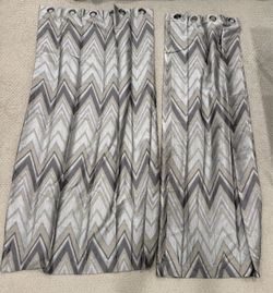 Zigzag 2 Panels Living-room Curtains 84in
