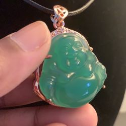 Green Jade Buddha Pendant 