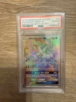 POKEMON DRAGON MAJESTY WHITE KYUREM GX #74 SECRET RARE PSA 8