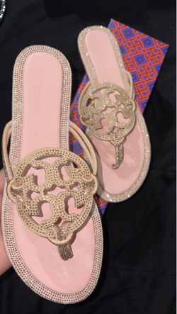 Pink tory sandals