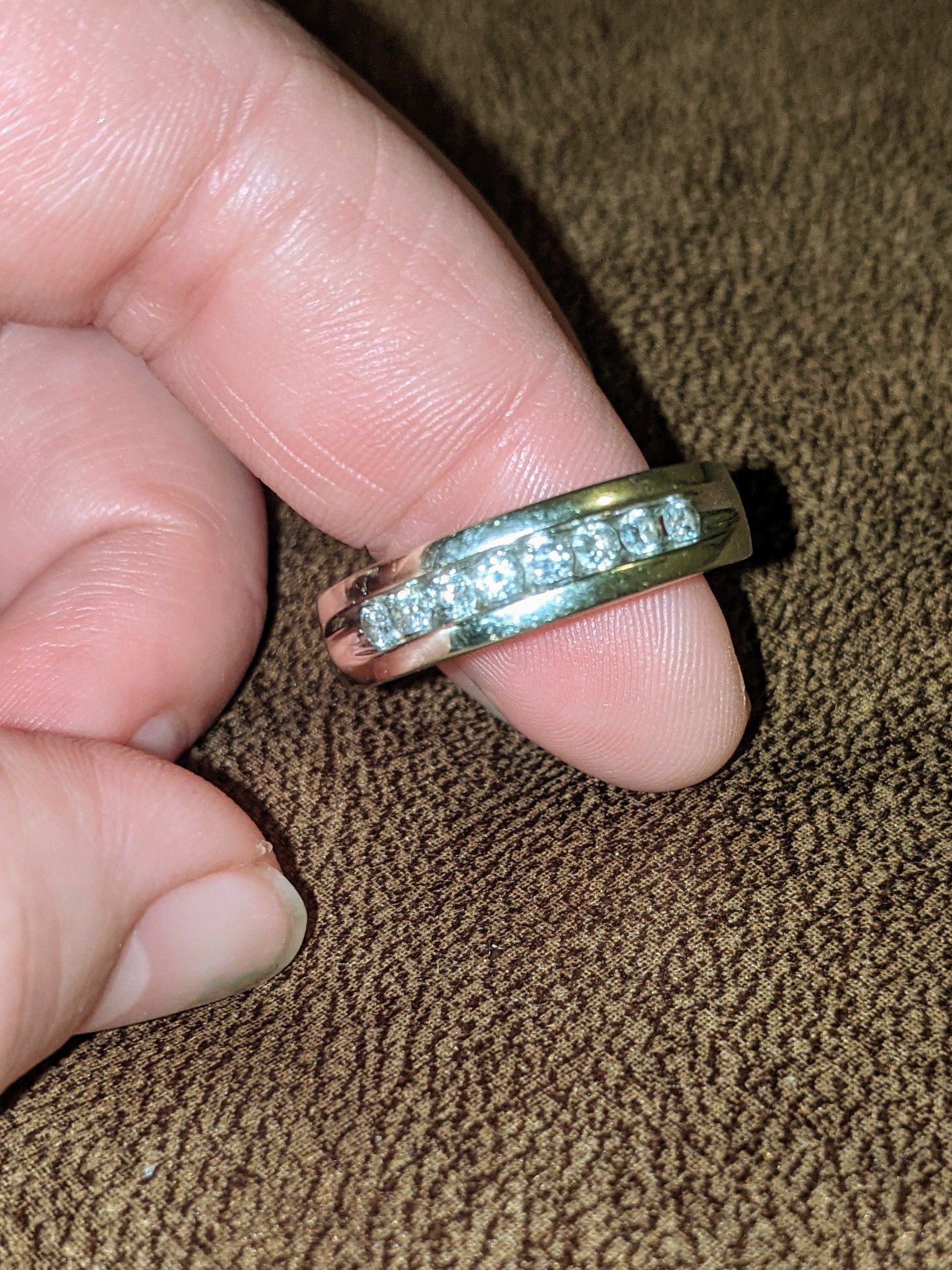 Mens wedding ring with diamonds