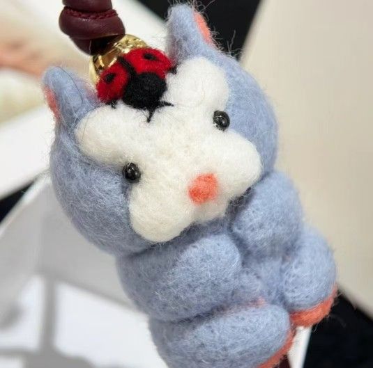 Loewe Felt Cowhide Hamster Charms Anagram Dice Adorable Funny Bag Charms Brand New With Packaging