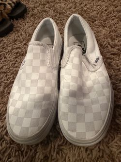 White checkered vans shoes