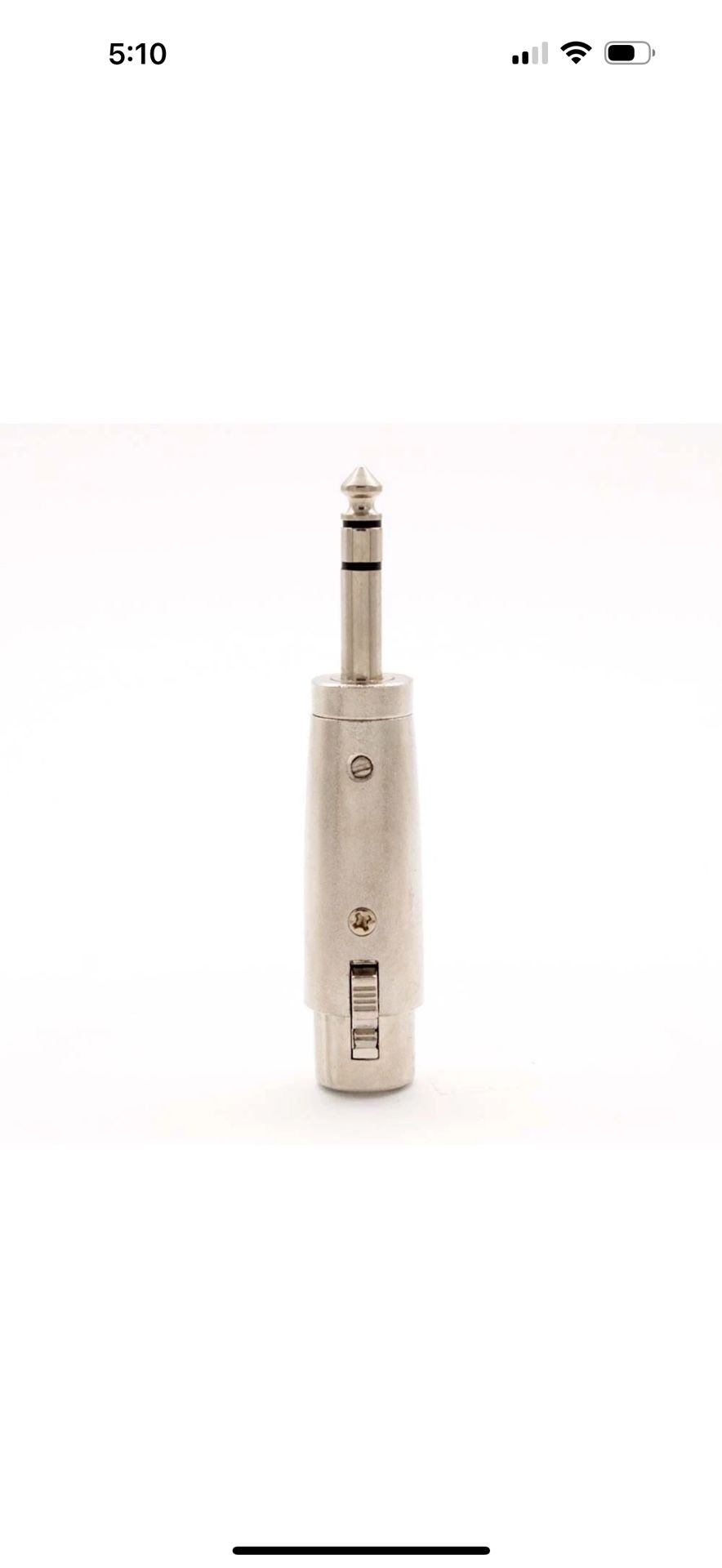 XLR 3-Pin Female to 6.35mm 1/4" Stereo Male TRS Mic Microphone Audio Adapter