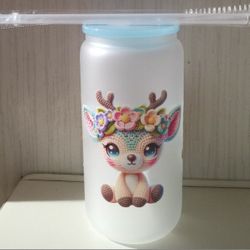 Cute Animal Frosted Glass Cup