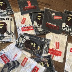 Bape And Supreme Shirts 