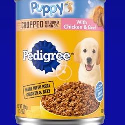 Pedigree Puppy Chopped Ground Dinner Canned Wet Puppy Food with Chicken & Beef, 13.2 oz, 10 Cans
