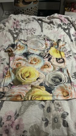 Floral Rose Print Short Sleeve Top