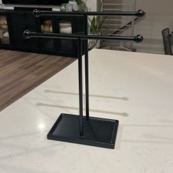 Standing Towel Bar For Hand Towels, Matte Black