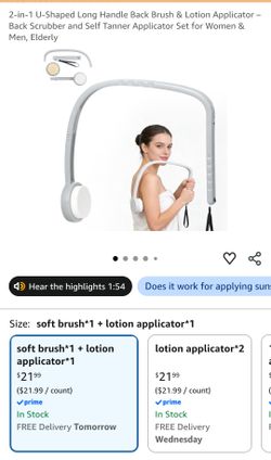 New 2-in-1 Back Brush and Lotion Applicator $5