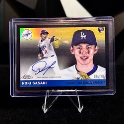 Roki Sasaki Autograph Rookie Card #06/10 | 2025 Topps Chrome Platinum | LA Dodgers