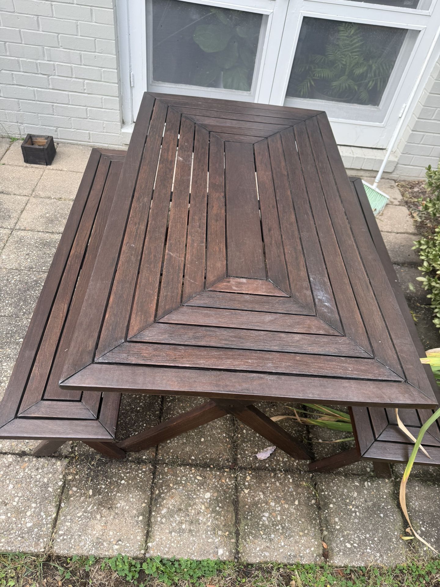 Wood 3 Piece Dining Set/ Picnic Bench