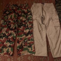 3 Pairs Of Camouflage Cargo Pants And  Fleece Pullover 
