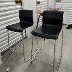 2 Black IKEA GLENN Bar Stools $65