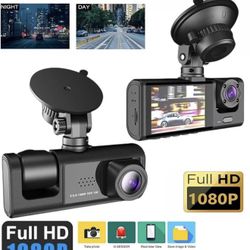 3 Way Dashcam with Dual Lense Rear Camera 