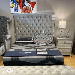 [OM] 🟪 Only $45 initial then take it home 🏡 Brand New Lacey Queen Size Bed Frame Gray