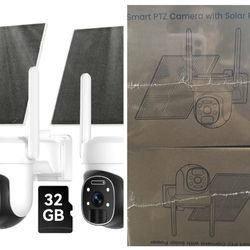 4G LTE Solar PTZ Security Camera 360° Outdoor Wireless SIM Card (New)