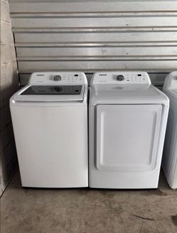 White Samsung Washer And Electric Dryer Matching Set