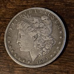 1884 morgan philadelphia silver dollar