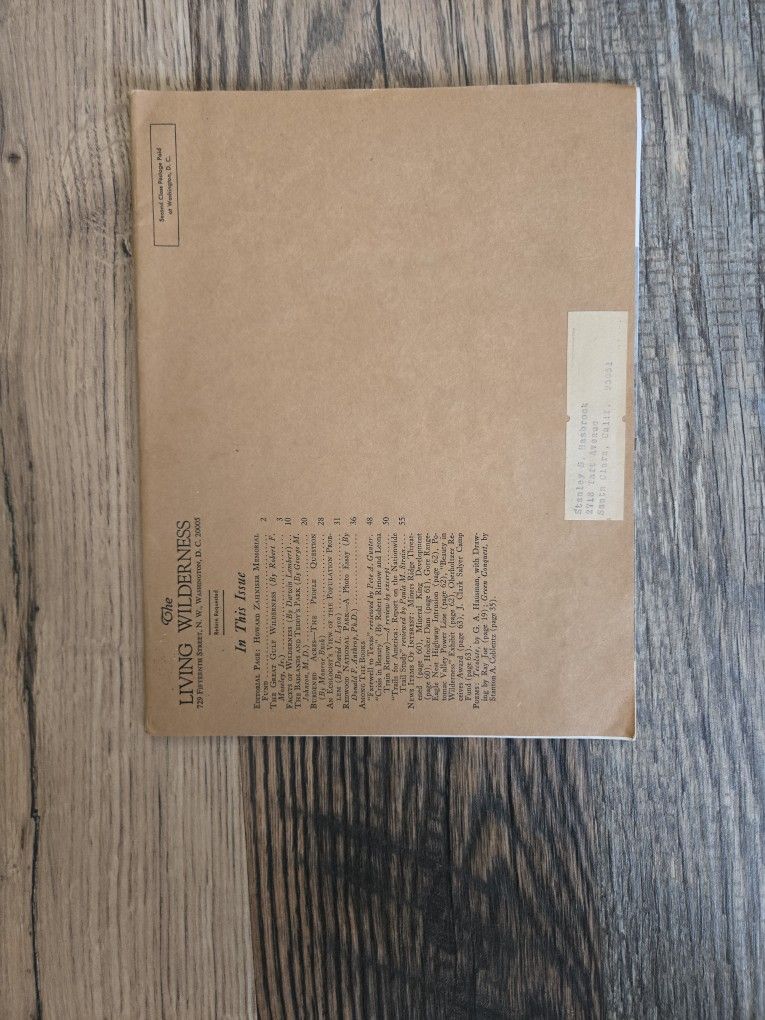 1967 Widerness Softbound Book