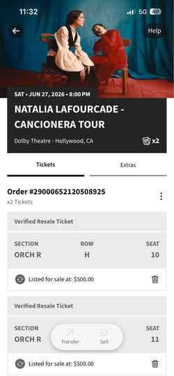 Concert tickets
