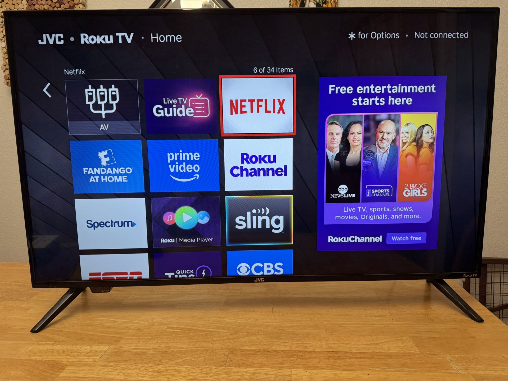 42” JVC Roku TV