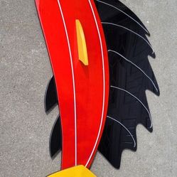 Postmodern Lacquered Marlin / Swordfish Wall Art Sculpture Memphis Style Abstract 1990s