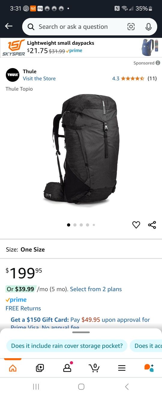 THULE TOPIO 40 L BACKPACK